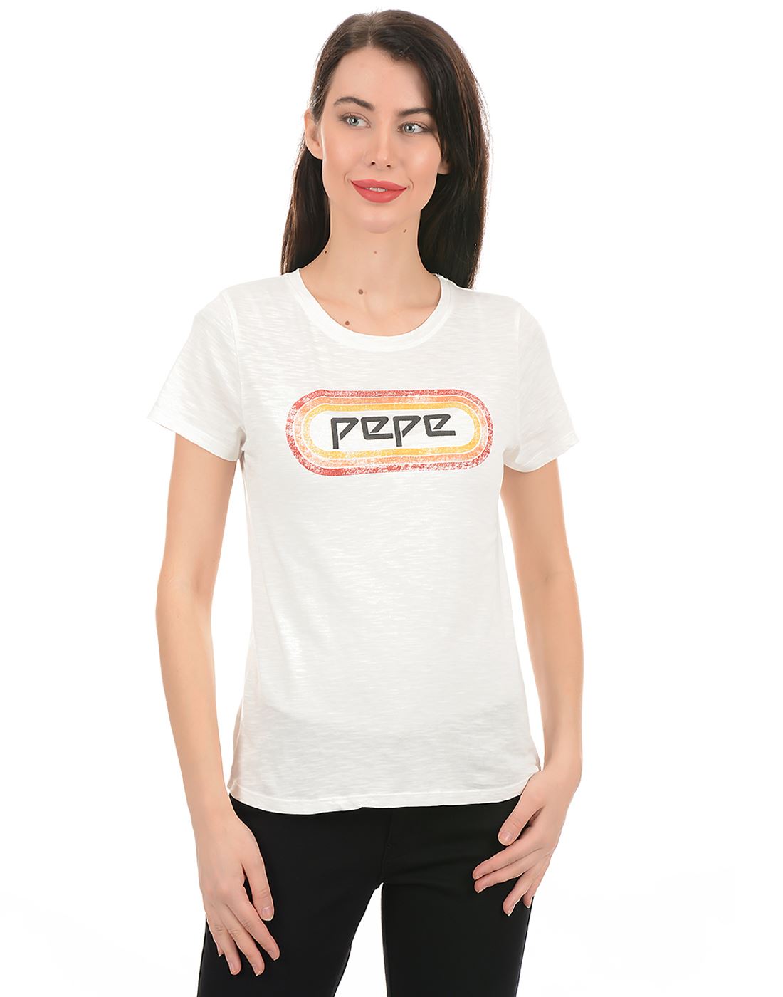 Pepe Jeans Women Casual Wear Off White T-Shirt